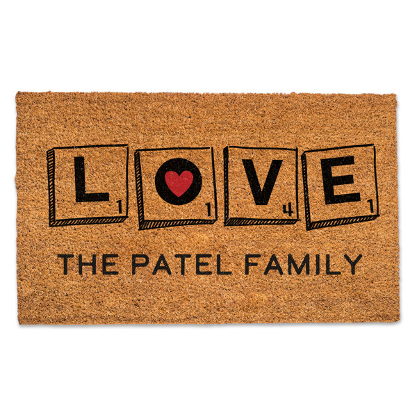 Trinx Personalizable Valentine's Day Outdoor Doormat Wayfair